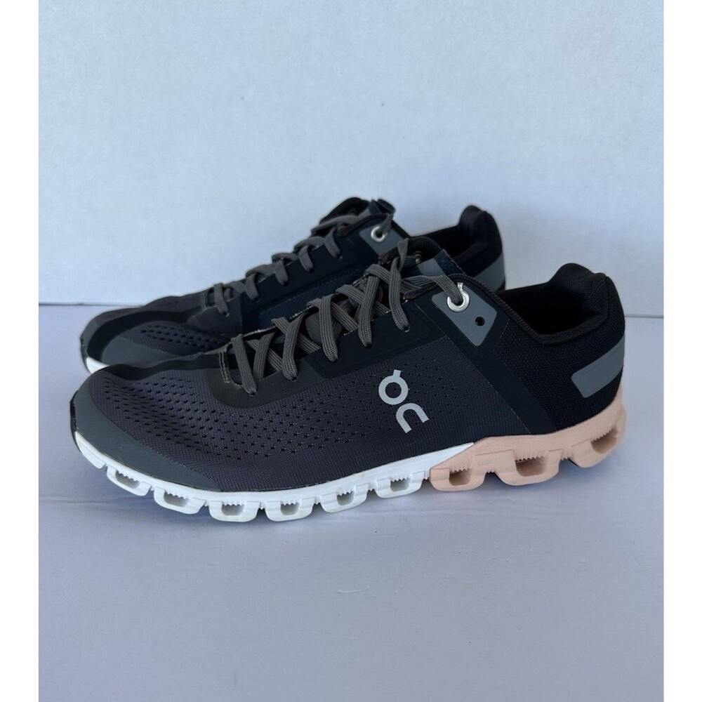 On Cloudflow Rock/Rose Grey/Black Womens Sz 8.5 Running Training Athletic Shoes